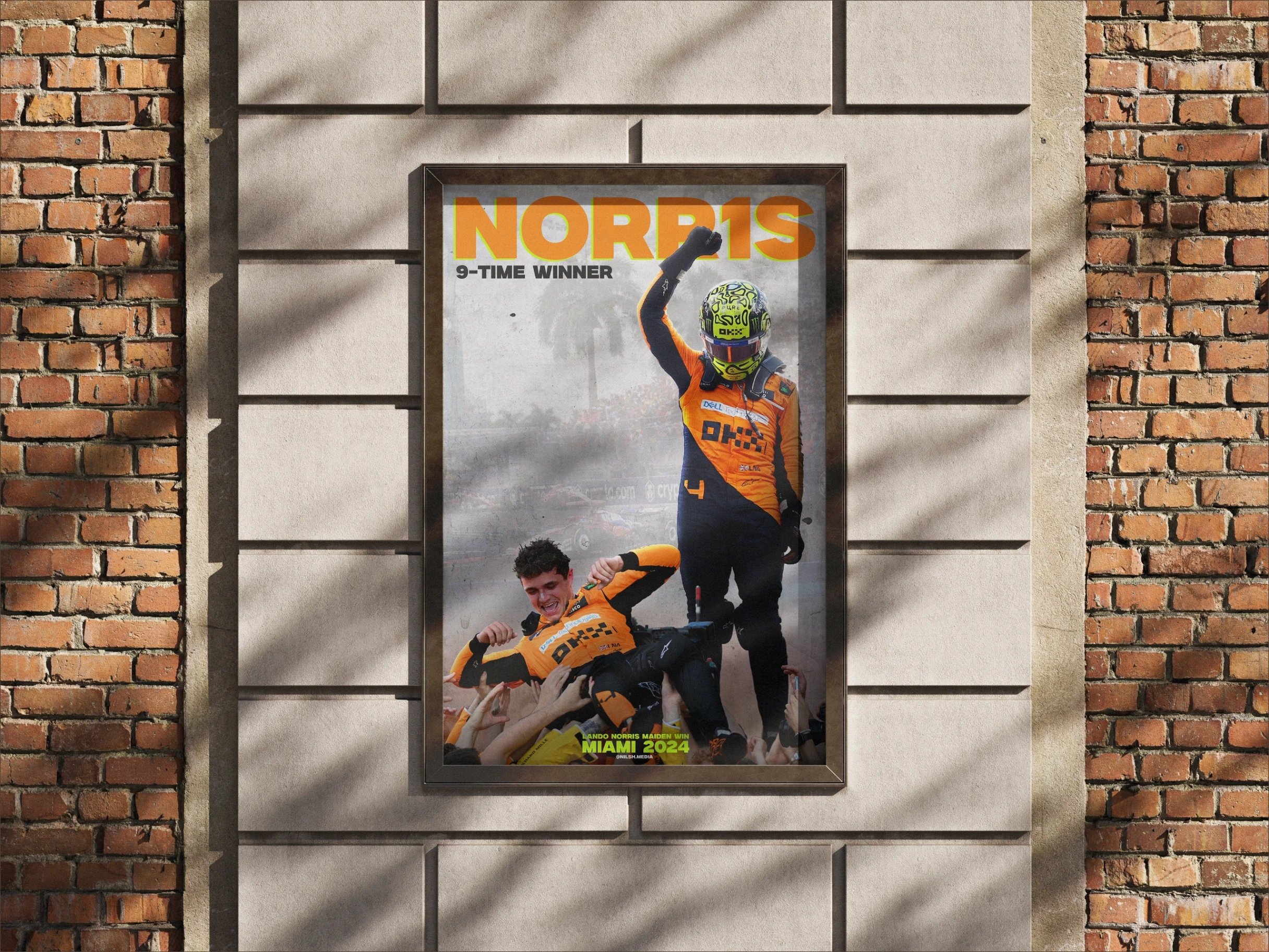 Norris 9-time winner poster with racing theme
