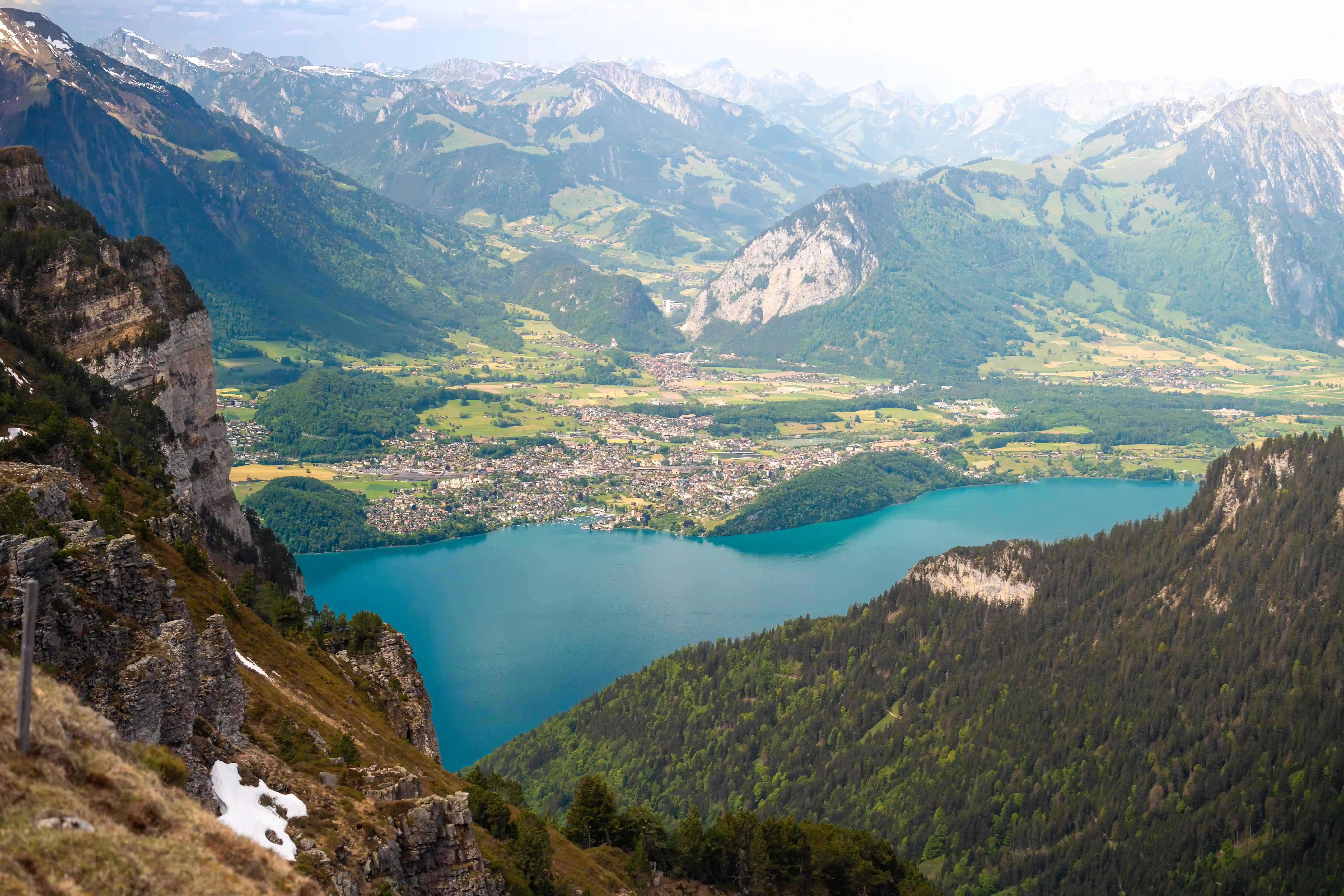 Bild von Spiez mit Bergen im Hintergrund